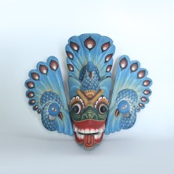 Mayura Raksha Peacock Mask - 30 x 26 cm