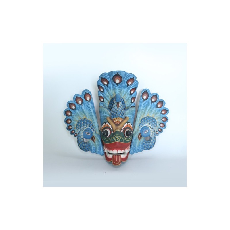 Mayura Raksha Peacock Mask - 30 x 26 cm