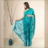Light Blue Handmade Cotton Batik Saree