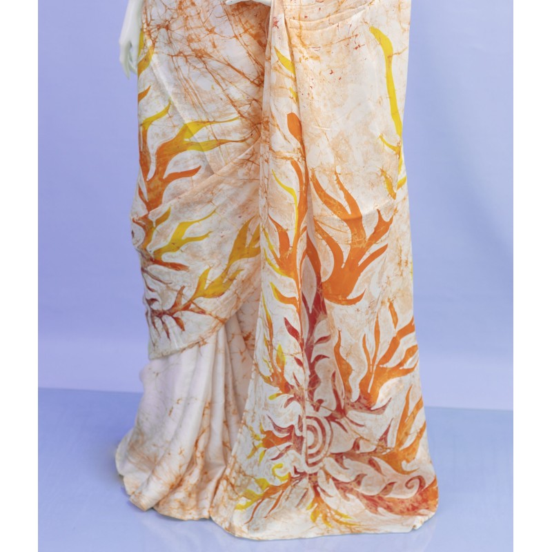 Handmade Silk Batik Saree