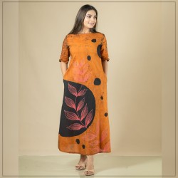 Three Color Cotton Batik Dress