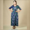 Blue Green And White Cotton Batik Dress