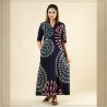 Black And Peach Cotton Batik Dress