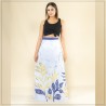 White And Blue Batik Wrap Around Skirt