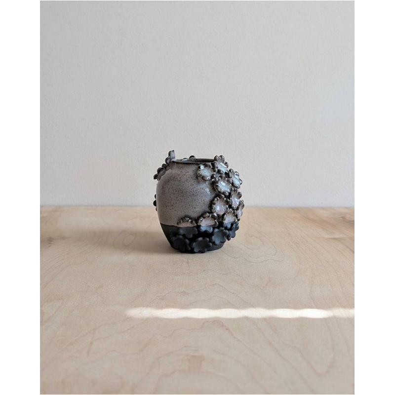 Flower Encrusted Vase Sculpture