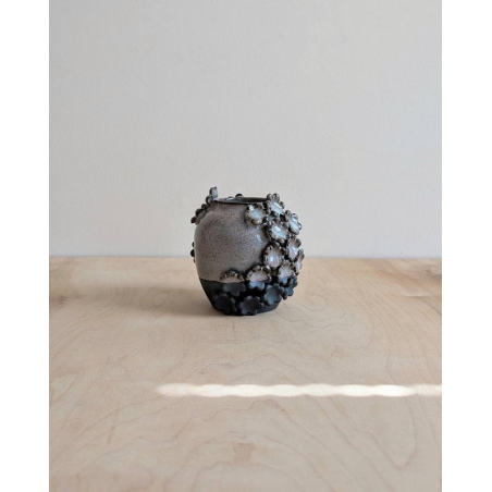 Flower Encrusted Vase Sculpture